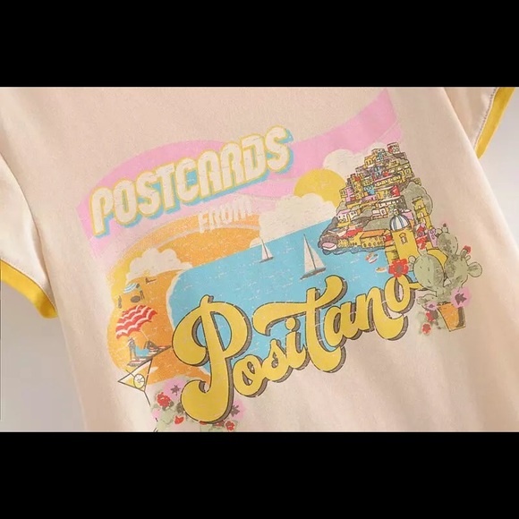 Postcards From Positano Boho Cotton Vintage Tee - Picture 9 of 13